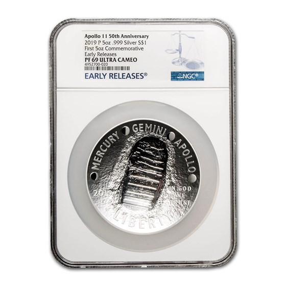 2019-P Apollo 11 50th Anniversary $1 5 oz Silver PF-69 NGC 2019-P Apollo 11 50th Anniversary $1 5 oz Silver PF-69 NGC